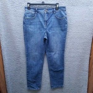 Style & Co. Petite Women's 8P slim Leg Blue Jeans Cotton Blend 32" 27" 10.25"